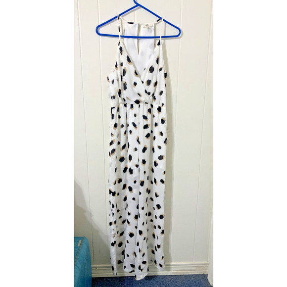 Urban Outfitters Pants - Urban Outfitters Entro Leopard White Jumpsuit Size Medium NWOT